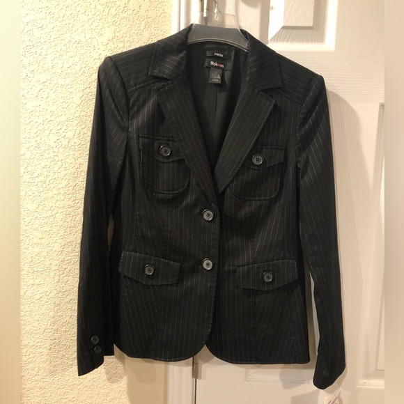 NWT Style & Co Women’s Pinstripe Blazer Size 6 - Picture 1 of 7